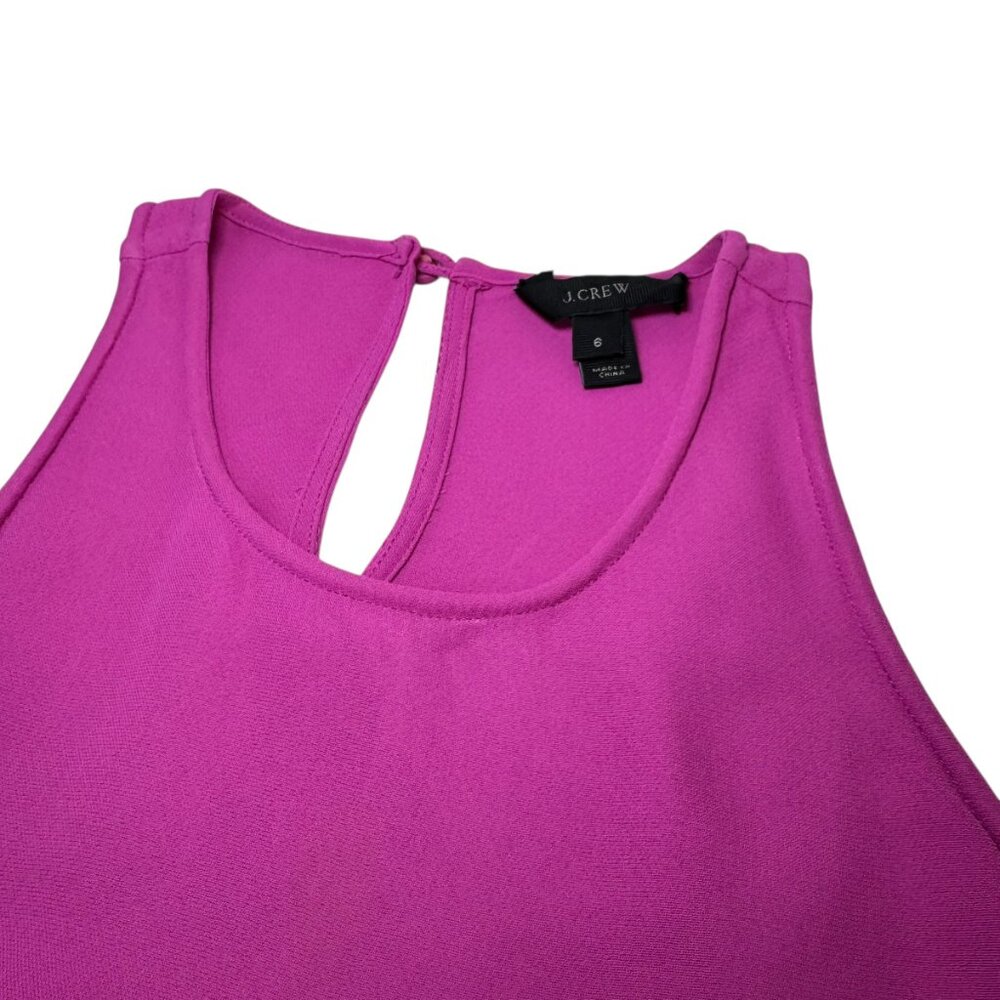 J. Crew Magenta Sleeveless Shell Top Size 6 Racerback Keyhole Workwear - Picture 5 of 7